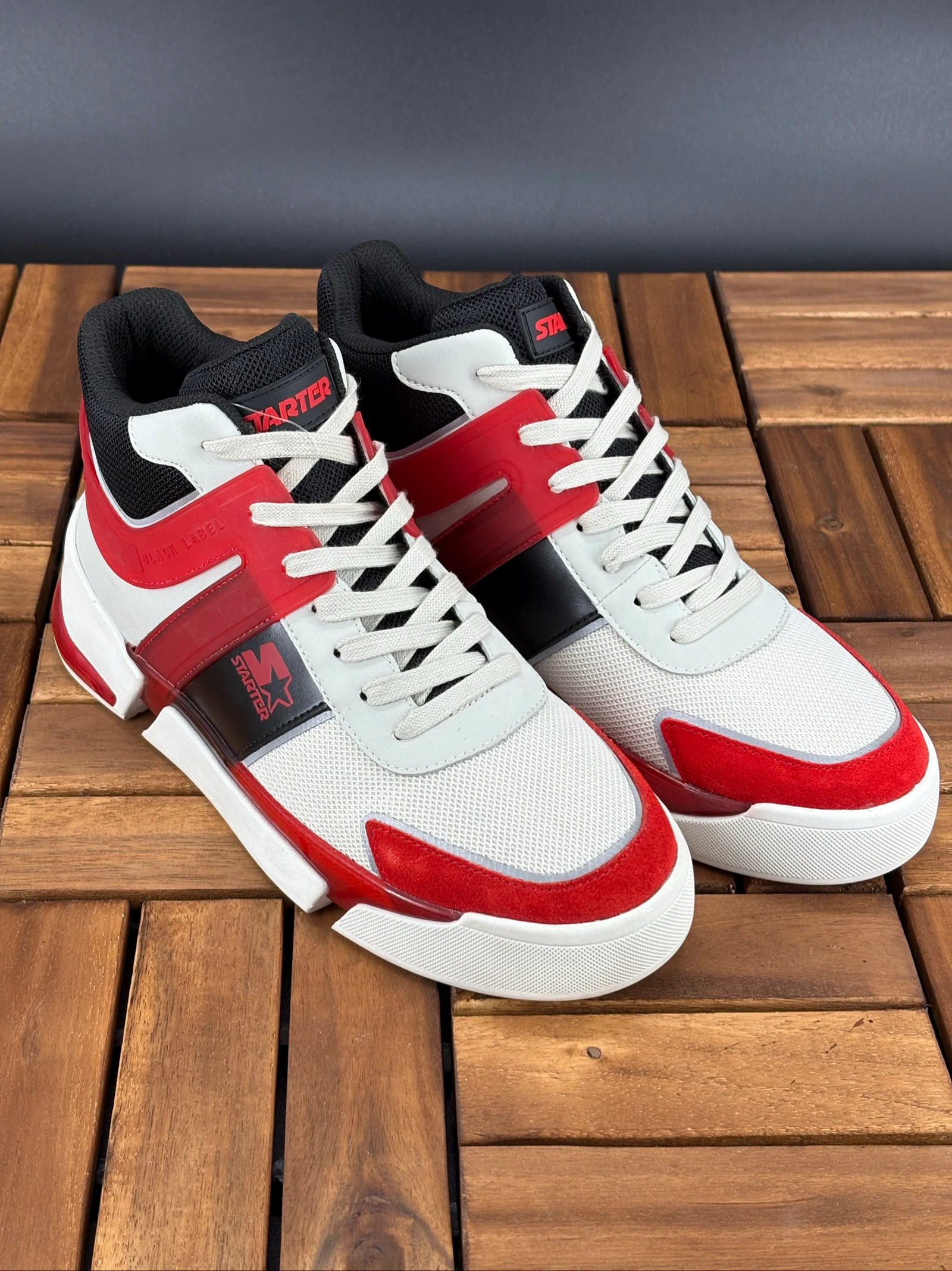 T40 Baskets montantes Starter rouges et blanches – photo 4